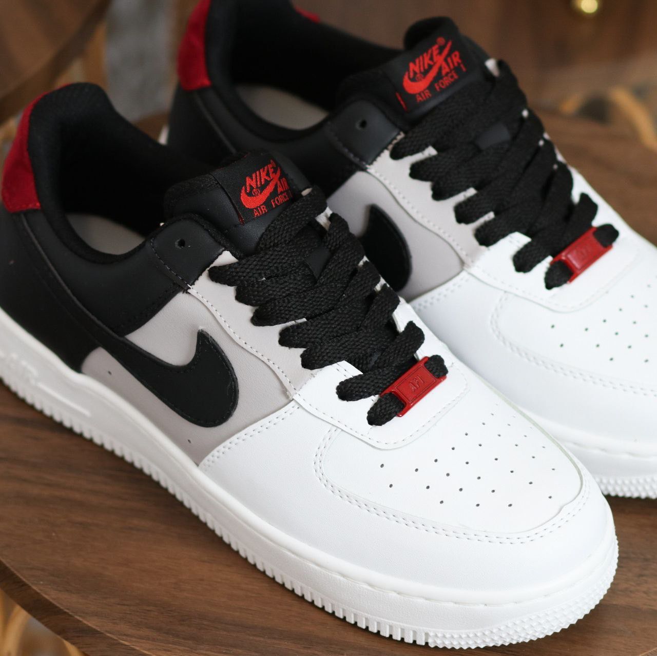 Nike Air Force 1 Low "Shadow Red" โ White / Black / Burgundy