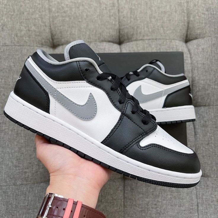 Nike Air Jordan 1 Low "Black/White/Grey Swoosh"