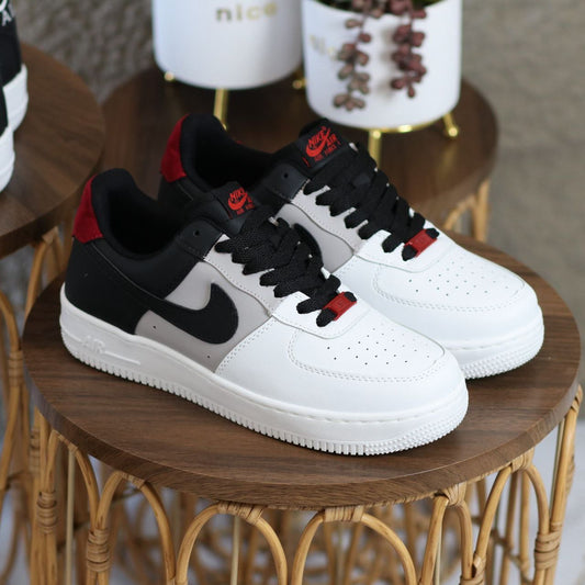 Nike Air Force 1 Low "Shadow Red" – White / Black / Burgundy